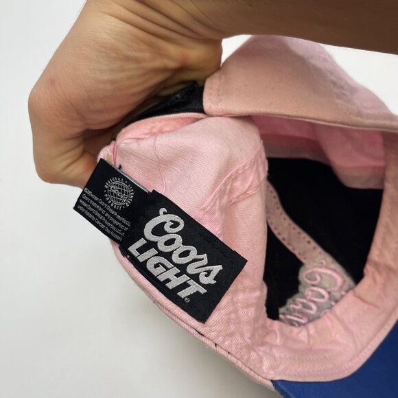 Y2K Coors Light Strapback Adjustable Hat Cap Beer Women Grunge Floral Goth Pink - Picture 13 of 13